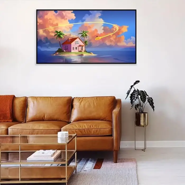 Affiches d'art murales de salle, dessin animé classique japonais, nuage, vue sur la mer, décoration de maison, peinture sur toile pour chambre à coucher, salon, imprimés artistiques imprimés