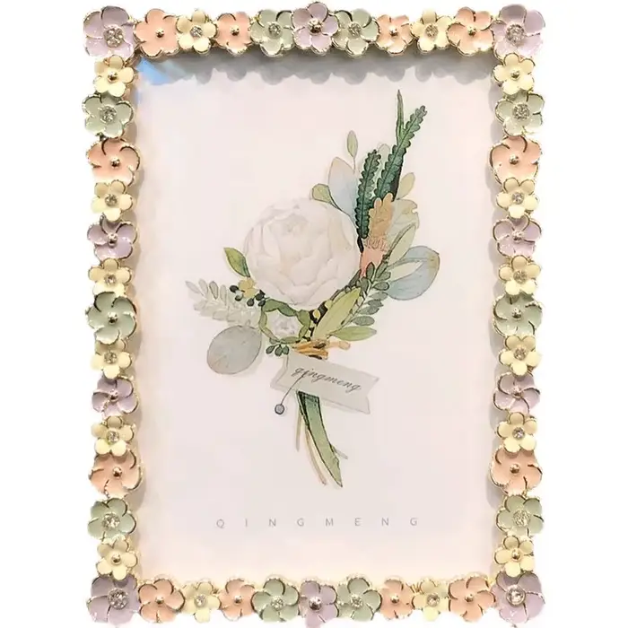 Cadre photo en métal haut de gamme, style japonais, fleur fraîche