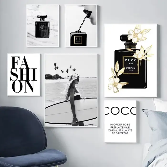 Affiche murale imprimée avec citations de mode pour femme