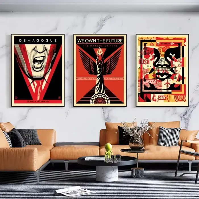 Affiches d'art de rue Shepard Fairey abstrait Vintage