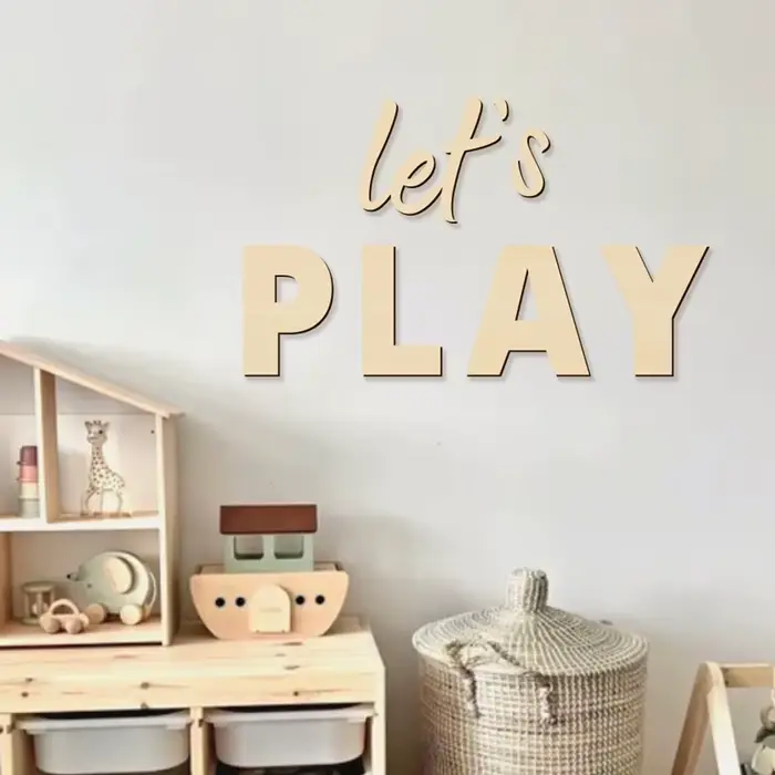 Let's Play – panneau mural en bois