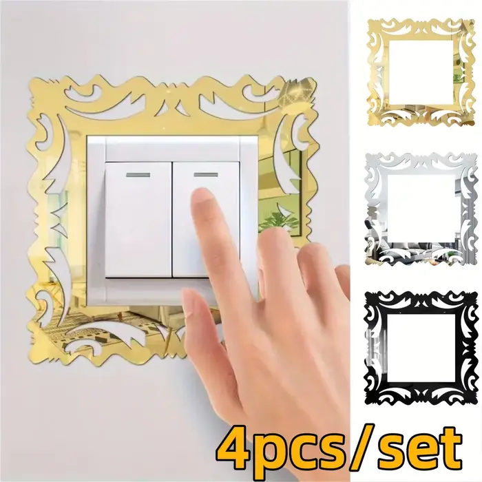 4 pièces 15X15cm interrupteur autocollant décor à la maison Stickers muraux