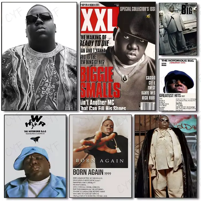 Hip-hop artiste t-le notoire B.I.G-MT chanteur affiche Art peinture