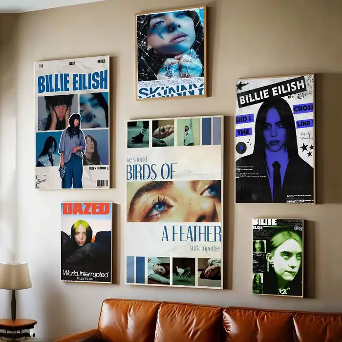 Affiche d'album de musique populaire chanteur b-billie e-éilish