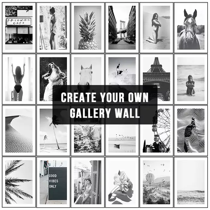 Poster deco tableau decoration mural Affiche de film nordique noir et blanc