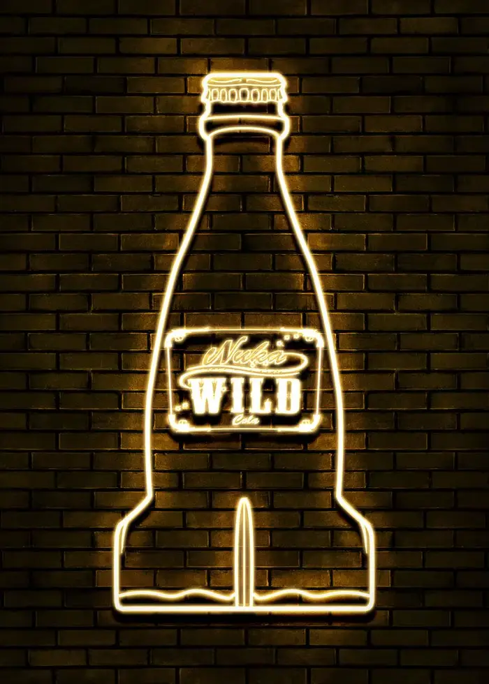 Nuka Cola Bottle Neon Light Printing Canvas Painting, Wall Art, Picture, Living Room, Game Room, Bed