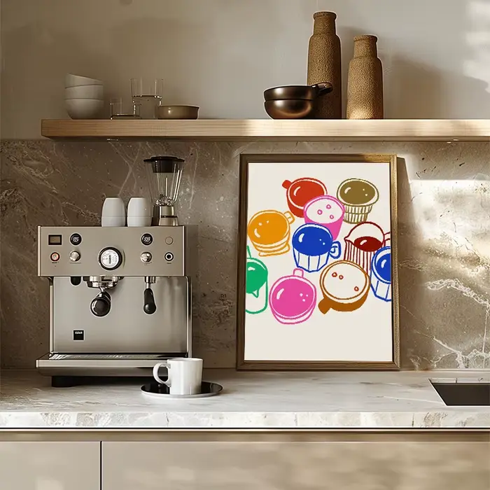 Affiche imprimée de cuisine rétro
