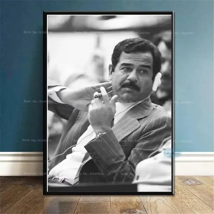 Photo le grand chef matéridam Hussein Portrait toile peinture