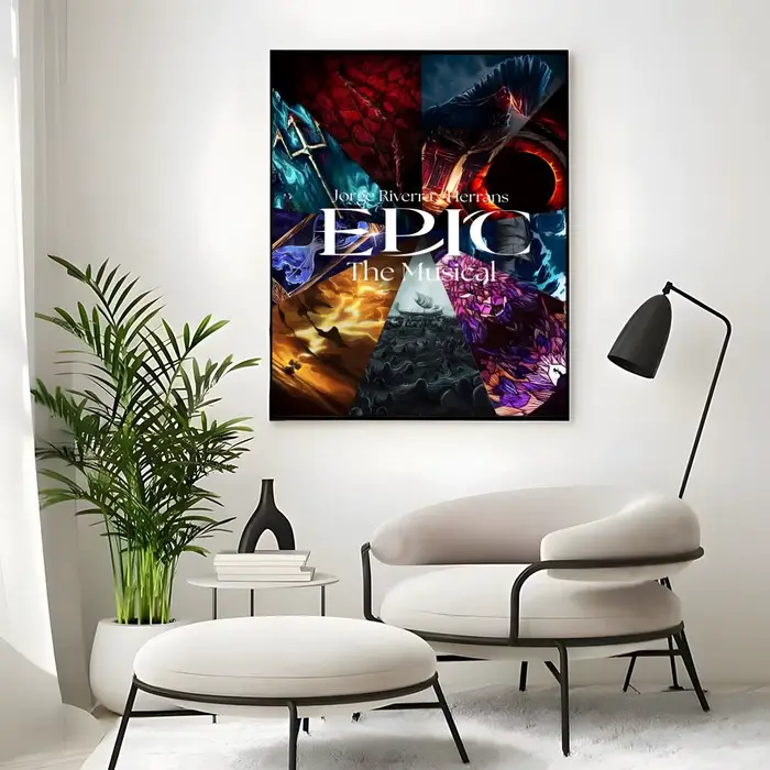 Affiche musicale épicée autocollante en papier imperméable