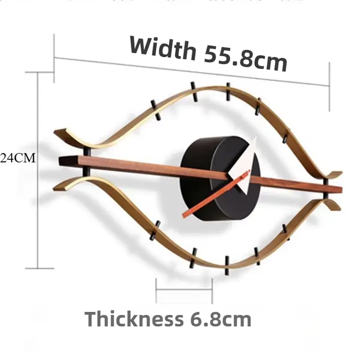Horloge murale nordique en bois et métal, Design moderne, pour salon, luxe, mode, décoration classiq