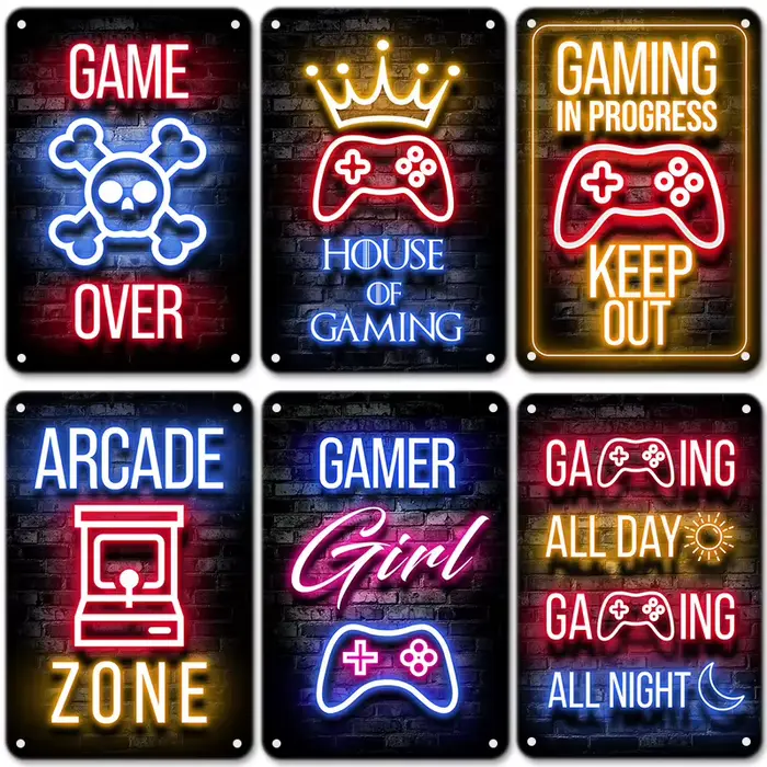 Affiche de Gamer de jeu au néon