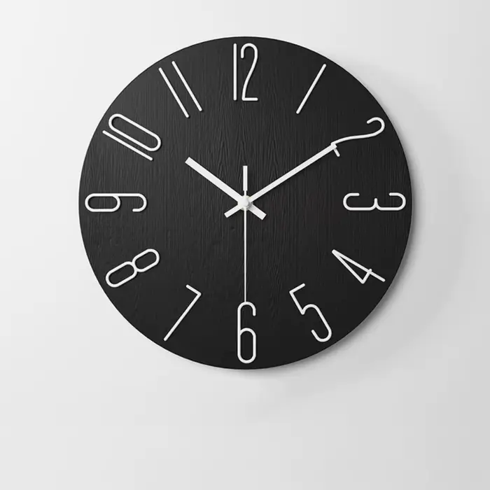 Horloge murale suspendue Simple de 12 pouces, forme ronde, silencieuse, décorative, numéro 3D, Insta