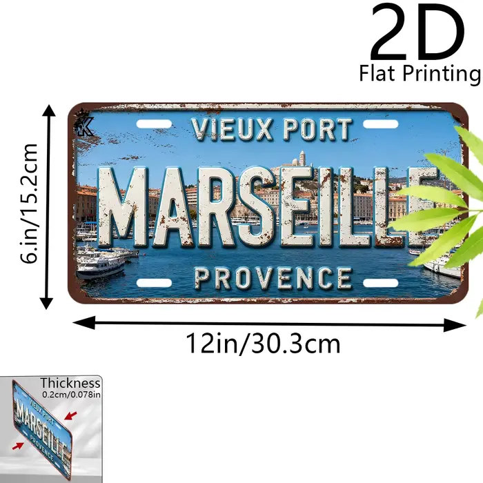 Décoration murale en aluminium style plaque d'immatriculation