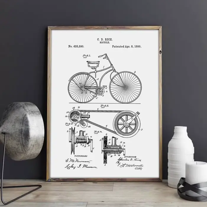 Affiches de peinture sur toile de vélo