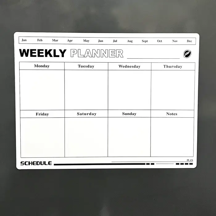 Tableau blanc magnétique décoratif effaçable, idéal pour l'écriture de messages, la planification et