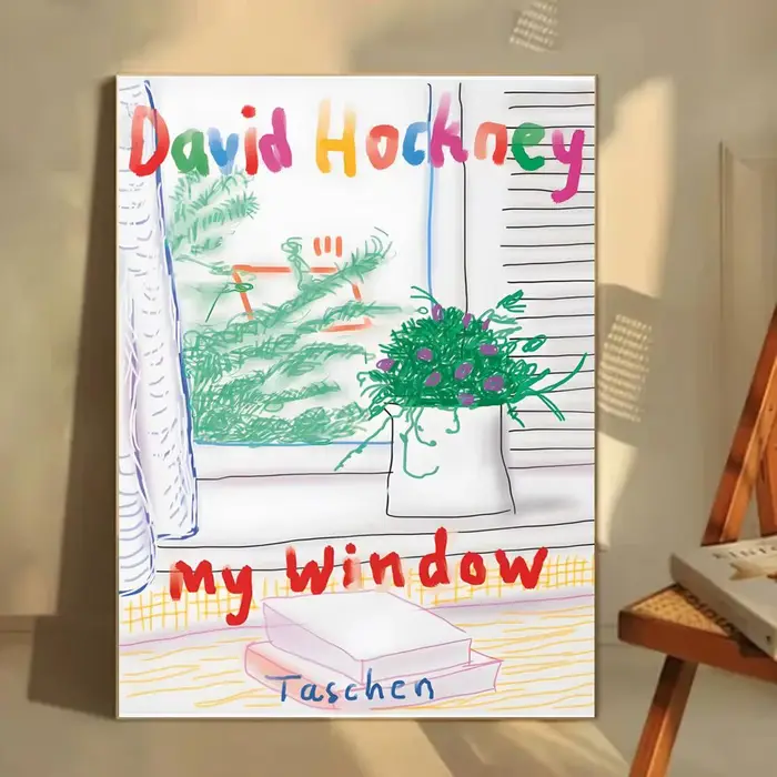 Affiche d'artiste David Hockney, autocollant mural imperméable HD, décoration de salon, cadeau