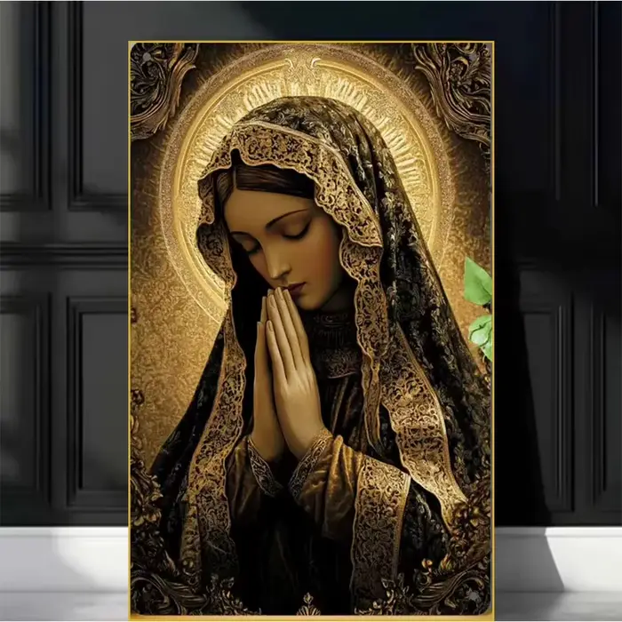 Peinture à l'huile par numéros de la vierge marie et de jésus