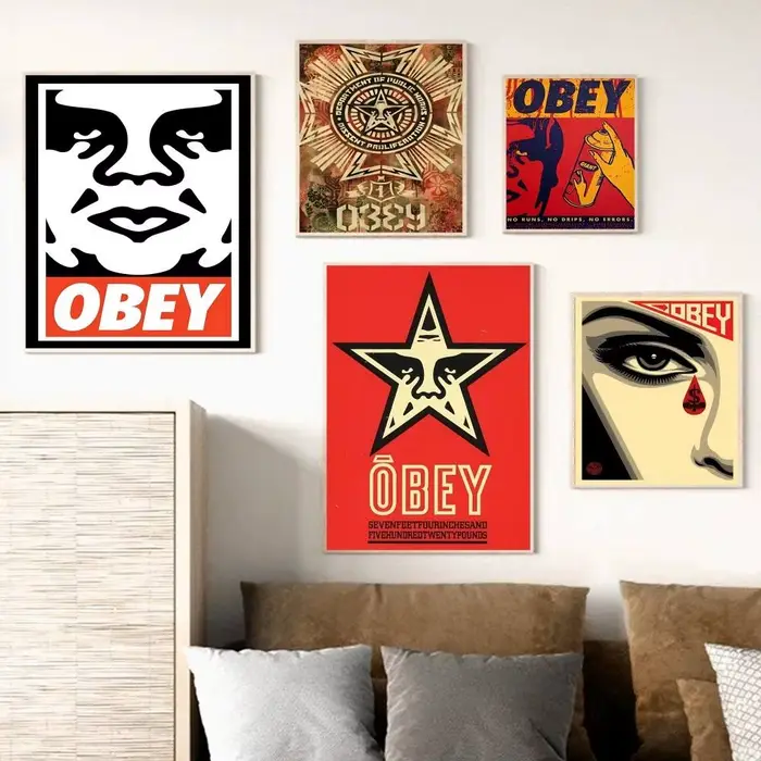Affiches de dessin animé O-Obey avec LOGO de rue populaire