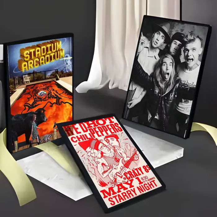 Affiche d'art de bande r-rouge Hot C-Chili Peppers avec imprimés