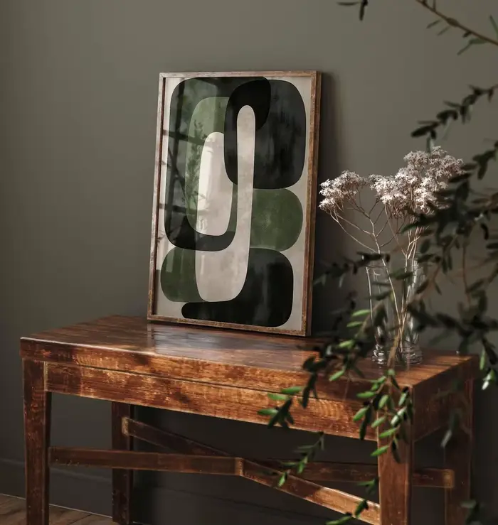 Art mural vert, art moderne vert