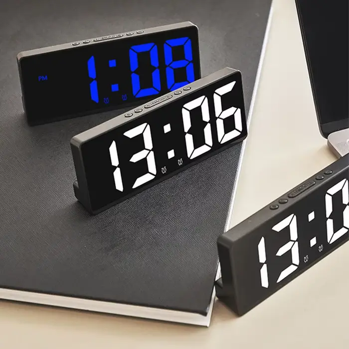 Horloge numérique LED électronique créative, veilleuse, température, calendrier, réveil, grand nombr