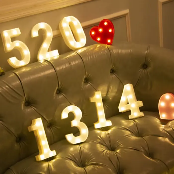 Lampes LED en forme de lettres de l'alphabet, lampes numériques, décorations pour fêtes, chambres, a