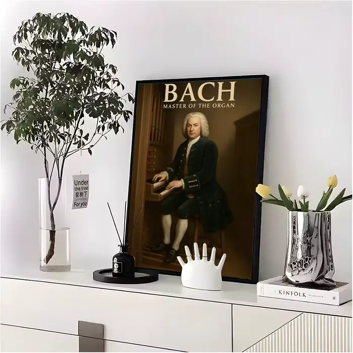 Affiche de compositeur baroque Johann Sebastian Bach, de qualité supérieure, pour la maison, la sall