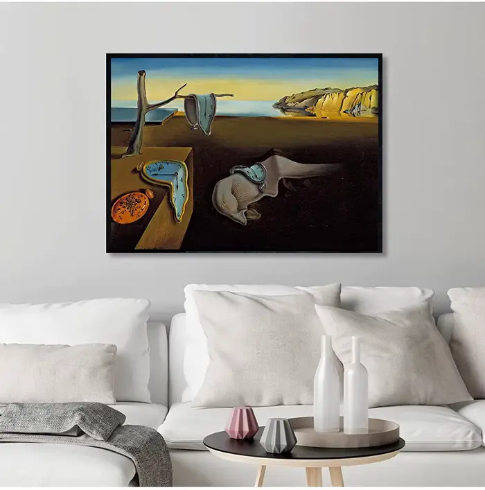 Affiche de peinture sur toile surréaliste de Salvador Dali, la persistance des horloges de mémoire, art mural, décoration de salon et de maison