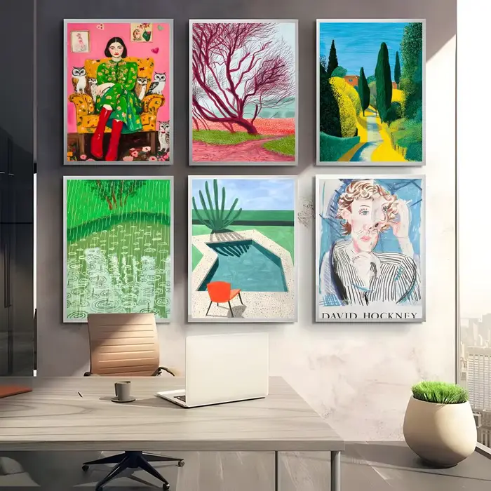 D-david Art Hockney – affiche autocollante en papier imperméable