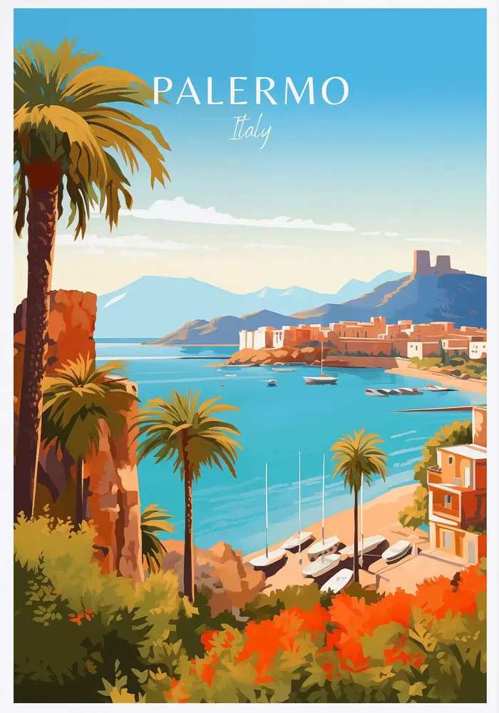 Affiche de voyage sur toile de villes italiennes : Paris, Rome, Milan, Toscane, Venise, Sardaigne – 