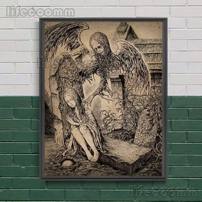 Toile d'art mural Vintage de rêves de cimetaire