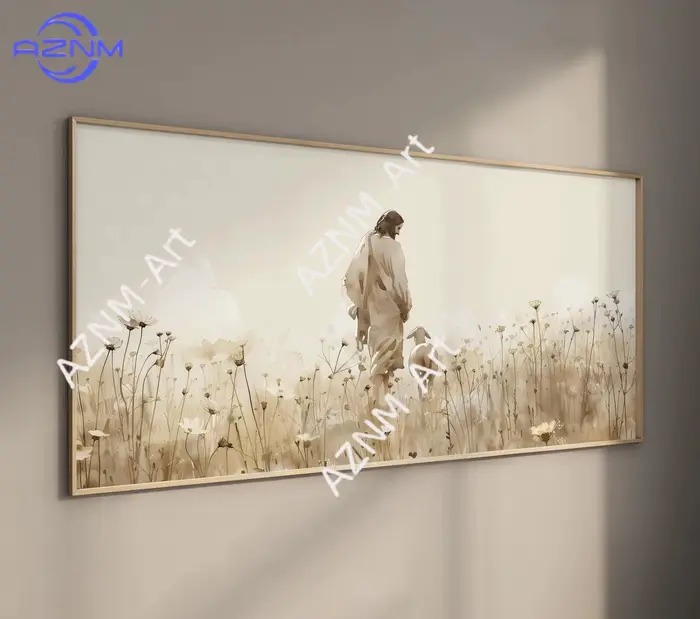 1PC esus et Lost Lamb Flower Field Poster