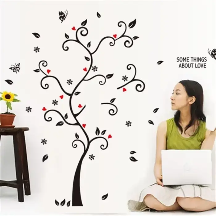 Nouvelle décoration de la maison branche d'arbre Stickers muraux bricolage Photo mur amovible Photo