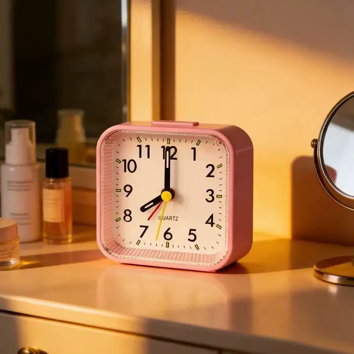 Horloges analogiques silencieuses, petites horloges analogiques silencieuses sans tic-tac avec fonct