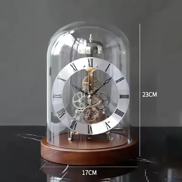 Nouvelle horloge à base lumineuse en bois massif de noyer noir: Lingjing Time, mouvement mécanique,