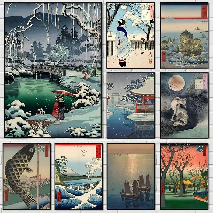 Paysage japonais ukiyo-e Kawase Hasui œuvres d'art affiche