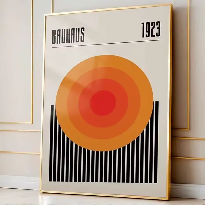 Impression d'art mural géométrique circulaire Bauhaus moderne 1923