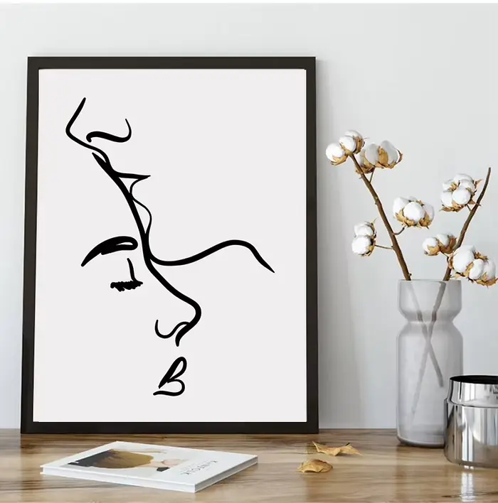 Affiches de ligne de Couple d'amour romantique