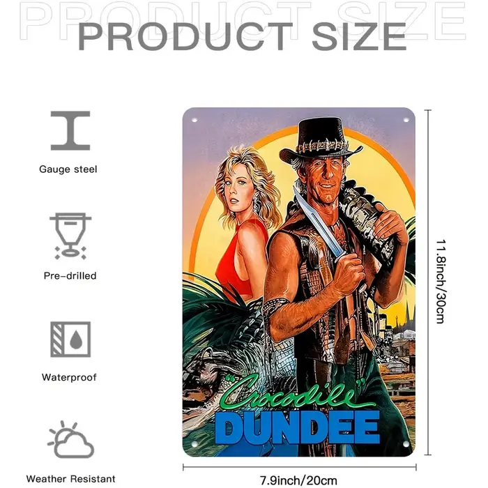Affiche de film Crocodile Dundee classique plat 2D