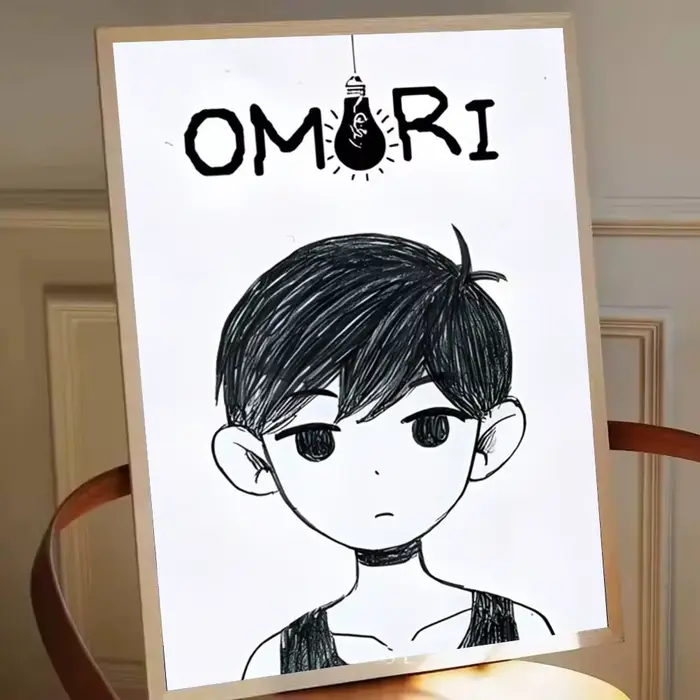 Affiche de jeu indépendant Omori, peinture auto-adhésive avec impressions, décoration pour la maison