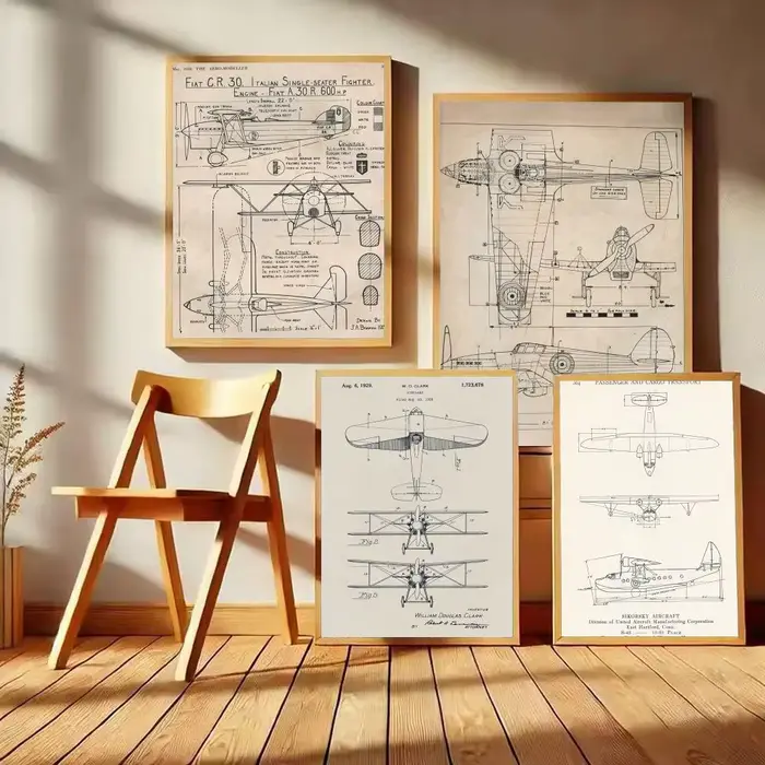 Affiche sur la structure d'un avion Boeing