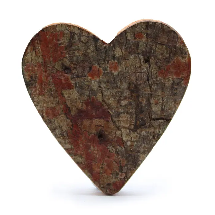 Rustic Bark Letter   - Heart Shape  - 7cm