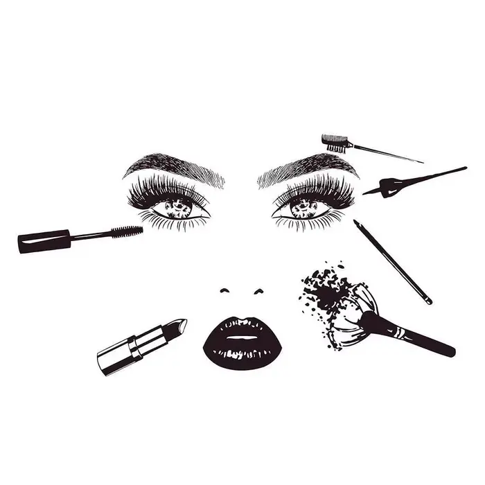 Autocollant mural de maquillage
